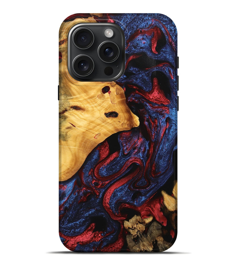 iPhone 16 Pro Max Wood Live Edge Phone Case - Vernell (Red, 745274)