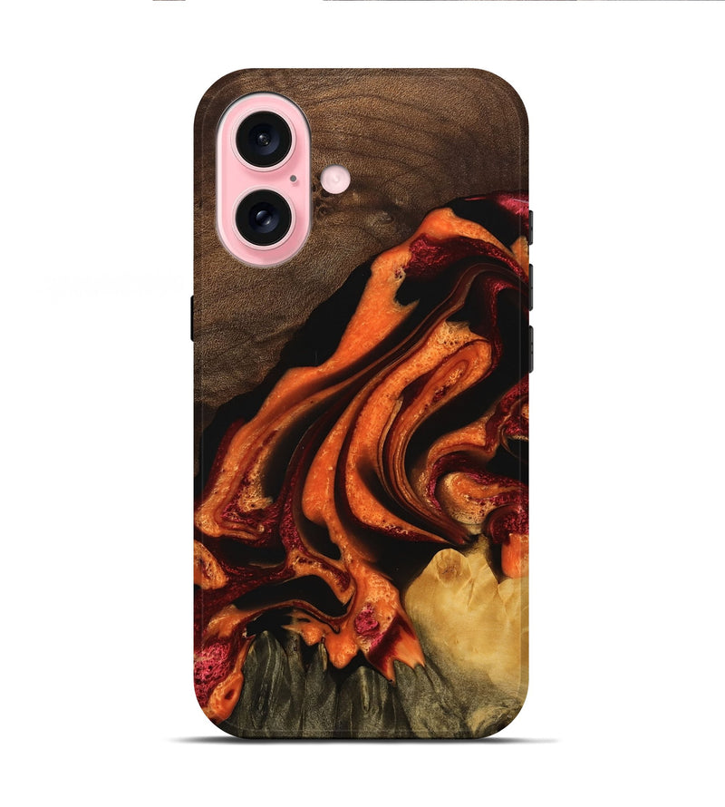 iPhone 16 Wood Live Edge Phone Case - Jalisa (Red, 745275)