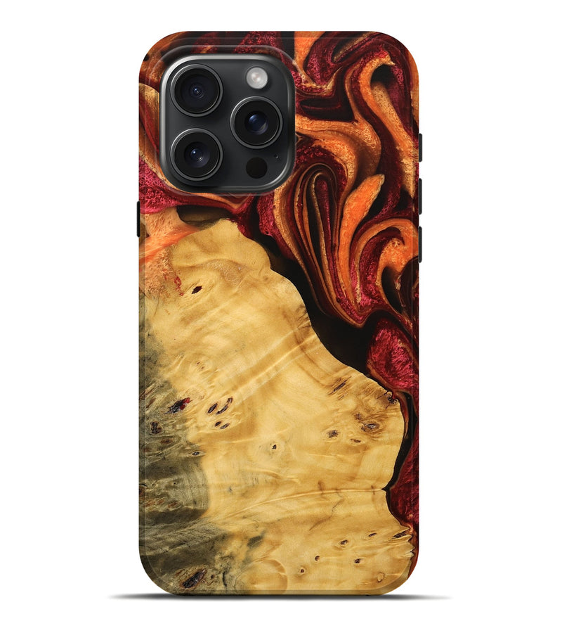 iPhone 16 Pro Max Wood Live Edge Phone Case - Annick (Red, 745279)