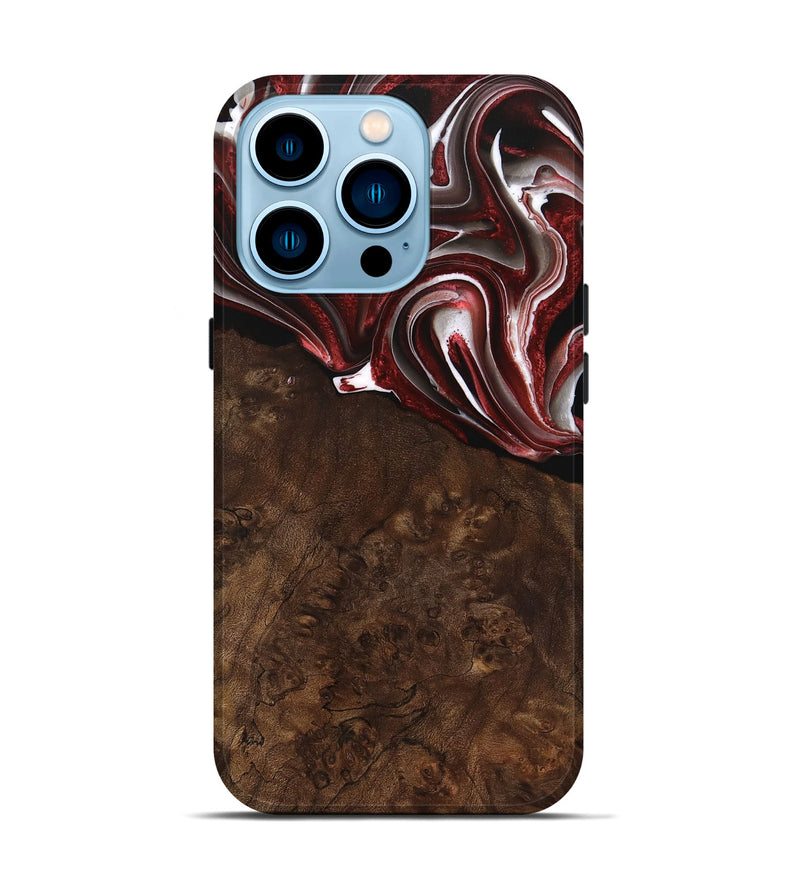 iPhone 14 Pro Wood Live Edge Phone Case - Karlen (Red, 745280)