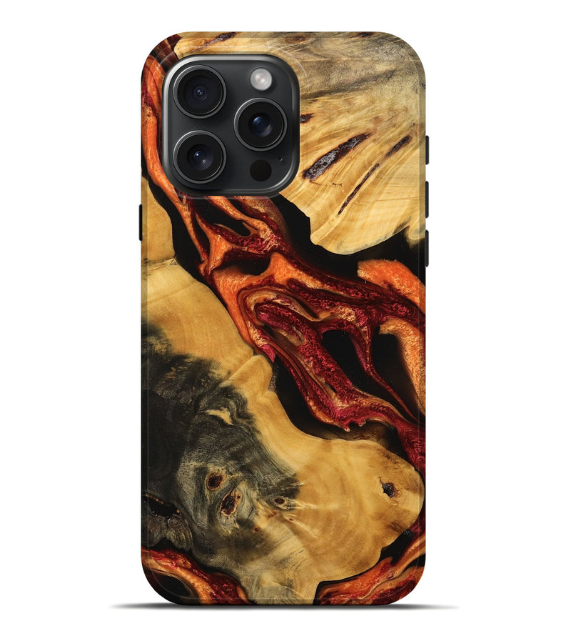 iPhone 16 Pro Max Wood Live Edge Phone Case - Fronia (Red, 745281)