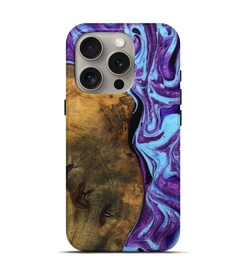 iPhone 16 Pro Wood Live Edge Phone Case - Audley (Purple, 745286)