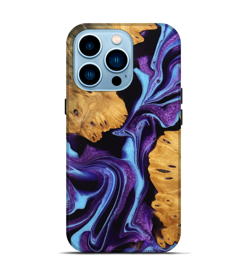 iPhone 14 Pro Wood Live Edge Phone Case - West (Purple, 745290)