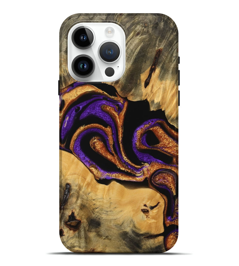 iPhone 15 Pro Max Wood Live Edge Phone Case - Texas (Purple, 745291)