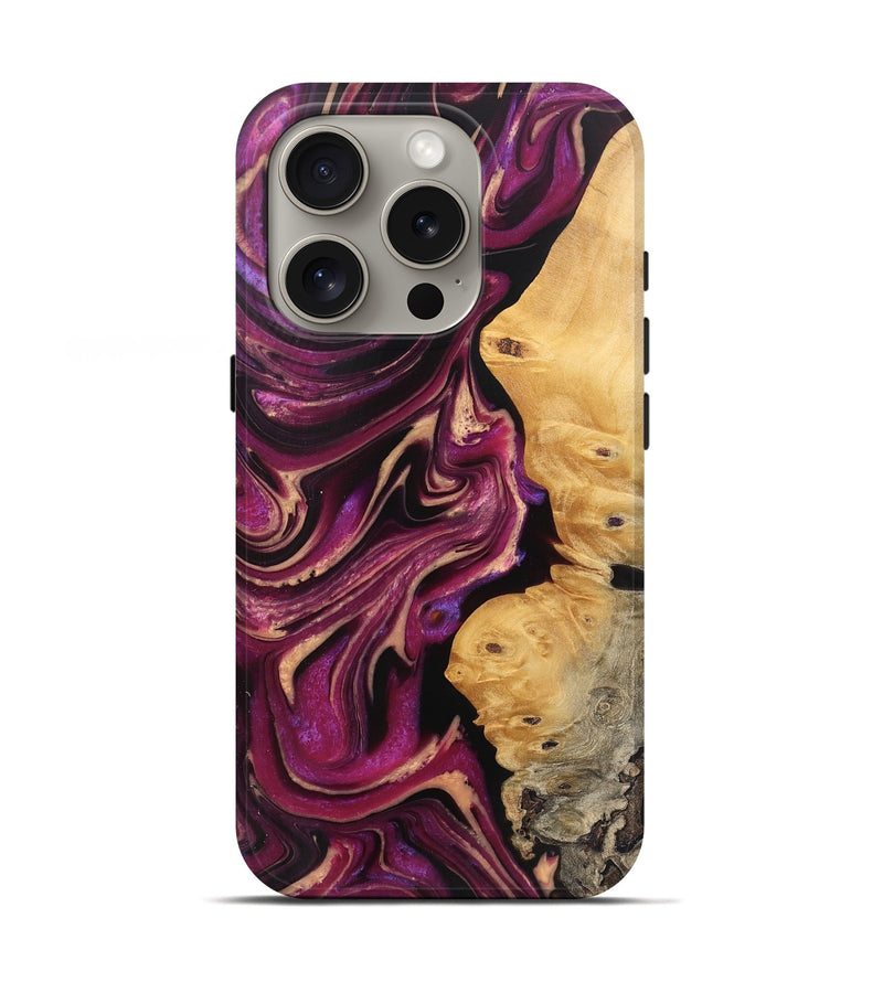 iPhone 16 Pro Wood Live Edge Phone Case - Marva (Purple, 745690)