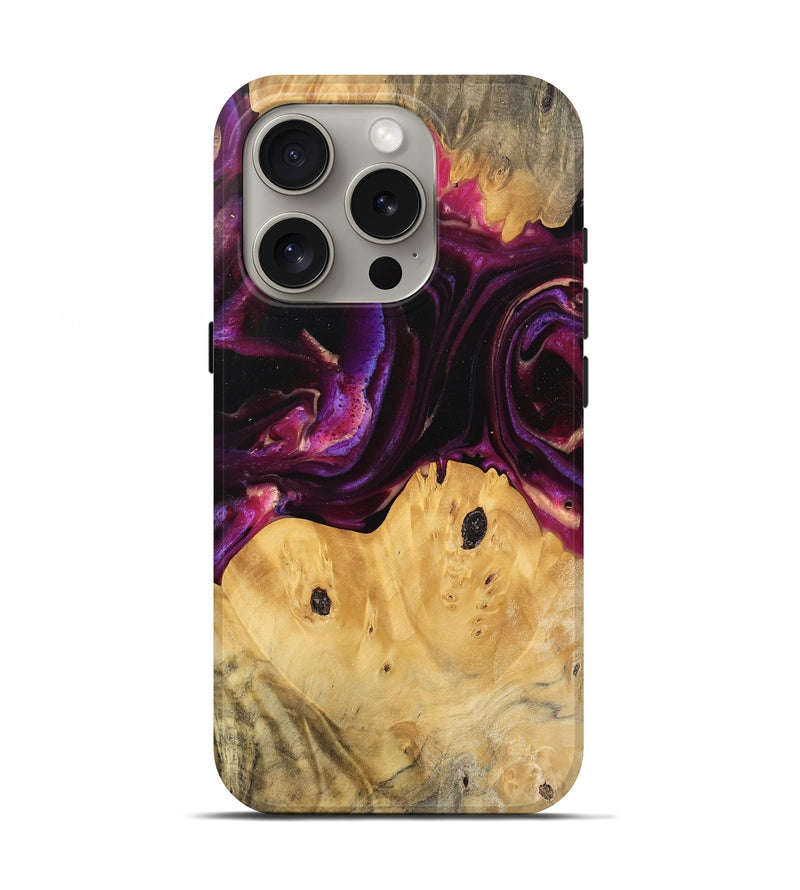iPhone 16 Pro Wood Live Edge Phone Case - Wilber (Purple, 745692)