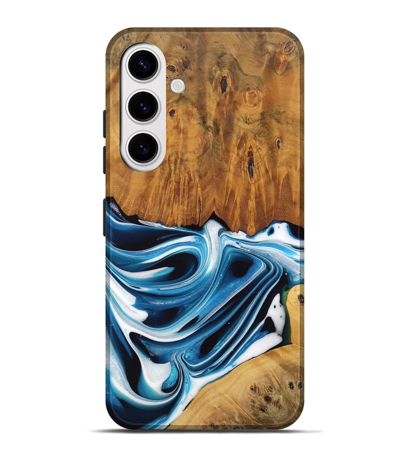 Galaxy S25 Plus Wood Live Edge Phone Case - Delia (Blue, 745721)