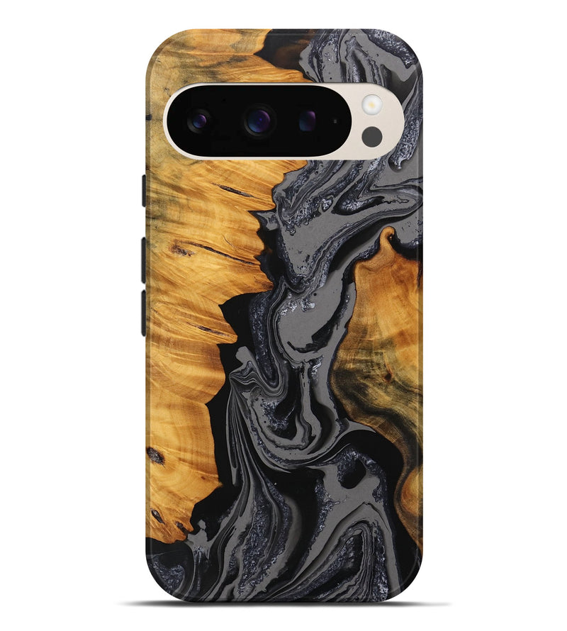 Pixel 9 Pro XL Wood Live Edge Phone Case - Denis (Black & White, 745734)