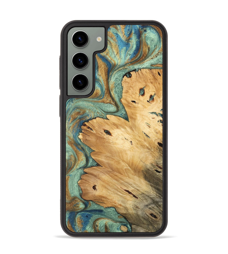 Galaxy S23 Plus Wood Phone Case - Amayah (Teal & Gold, 745943)