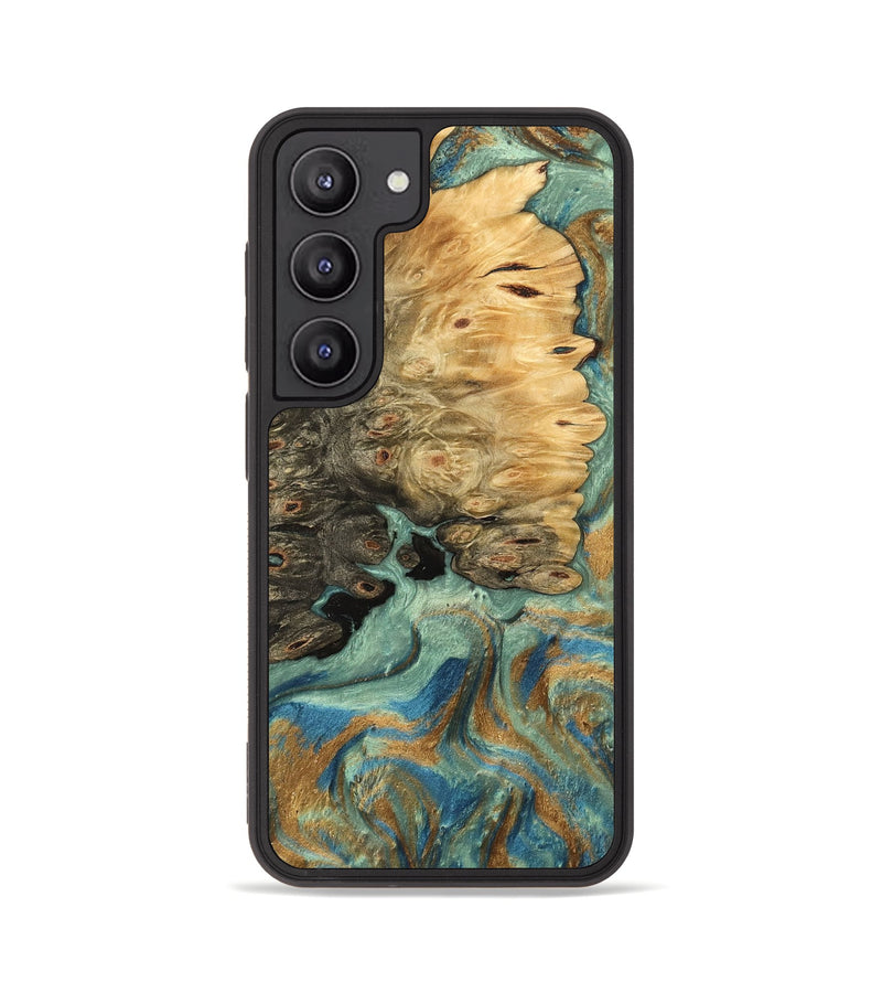 Galaxy S23 Wood Phone Case - Bobbi (Teal & Gold, 745980)