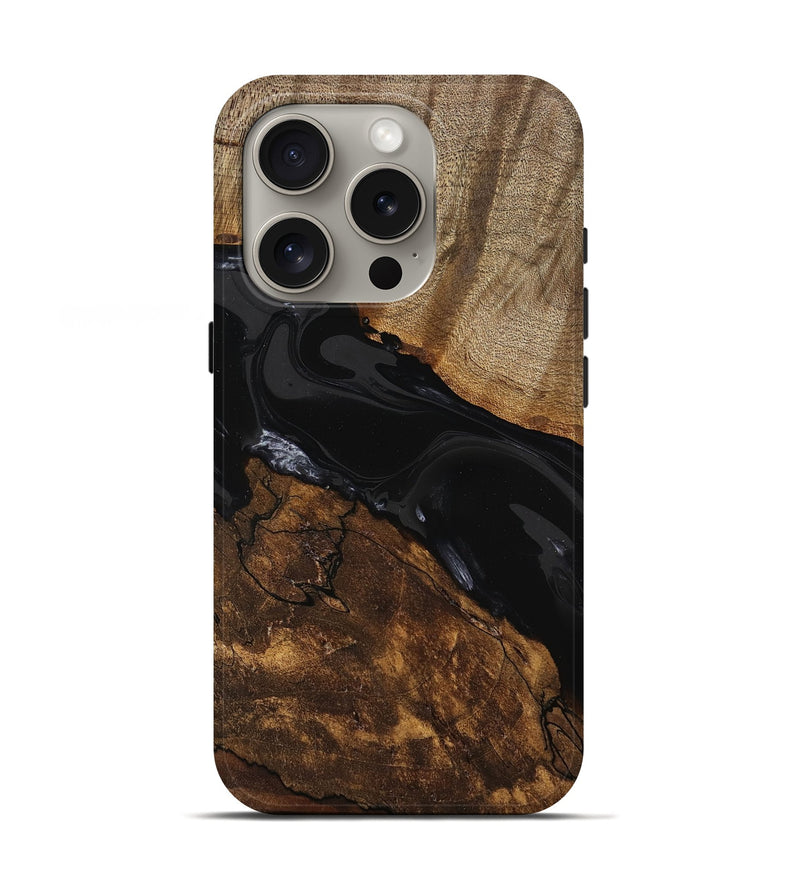 iPhone 16 Pro Wood Live Edge Phone Case - Durward (Black & White, 746028)