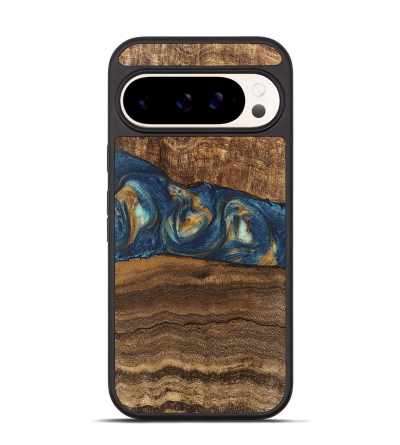 Pixel 9 Wood Phone Case - Kenley (Teal & Gold, 746619)
