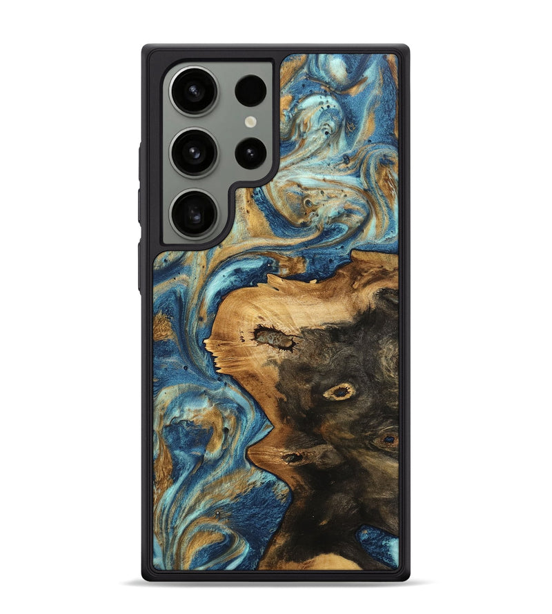 Galaxy S24 Ultra Wood Phone Case - Tillie (Teal & Gold, 746650)