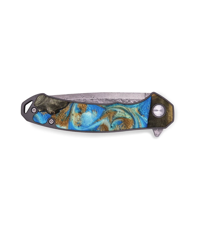 EDC Wood Pocket Knife - Nelson (Teal & Gold, 747411)