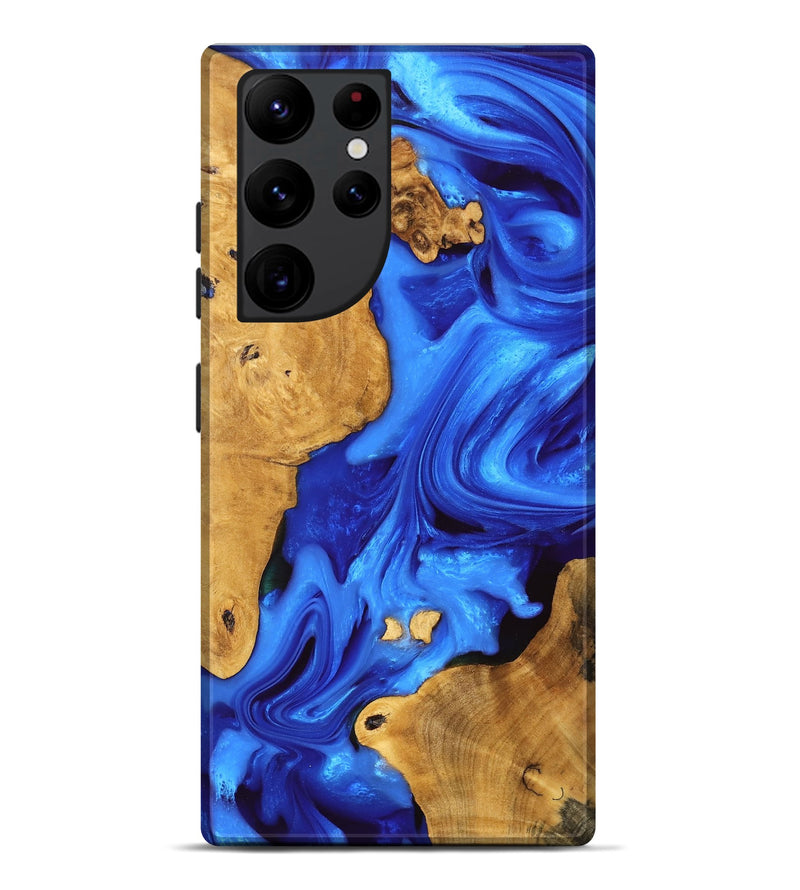 Galaxy S22 Ultra Wood Live Edge Phone Case - Luann (Blue, 747481)