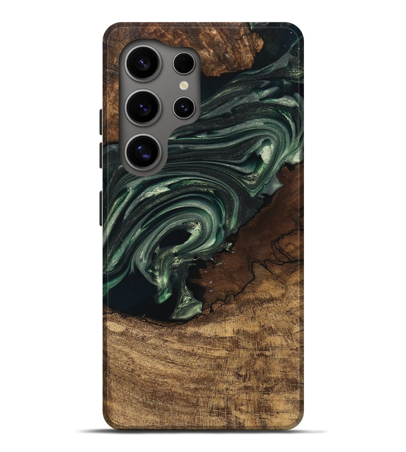 Galaxy S25 Ultra Wood Live Edge Phone Case - Ian (Green, 747484)