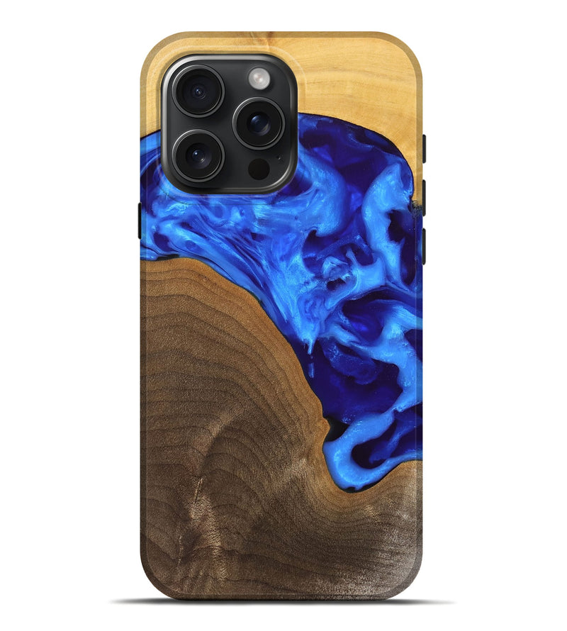iPhone 16 Pro Max Wood Live Edge Phone Case - Jadiel (Blue, 747498)