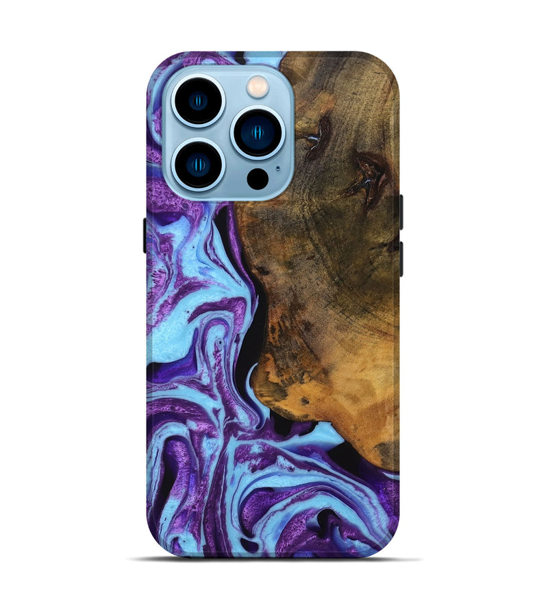 iPhone 14 Pro Wood Live Edge Phone Case - Ivette (Purple, 747500)