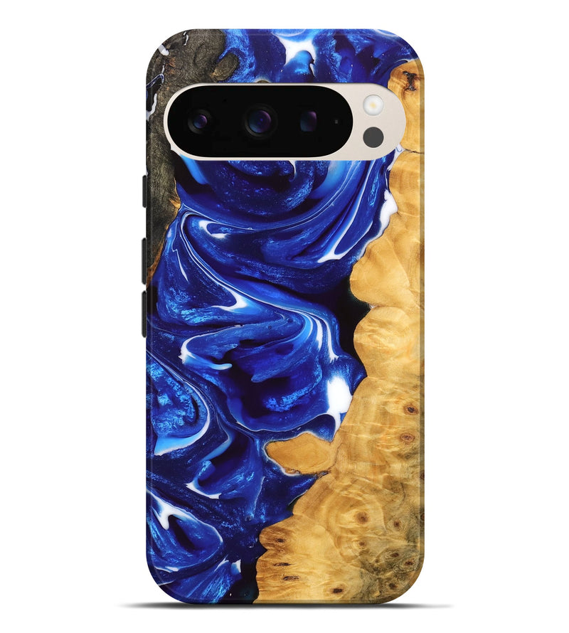 Pixel 9 Pro XL Wood Live Edge Phone Case - Marnie (Blue, 747506)