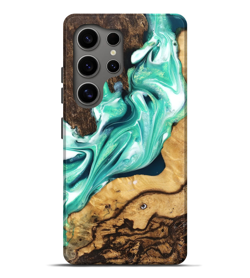Galaxy S25 Ultra Wood Live Edge Phone Case - Adella (Green, 747563)