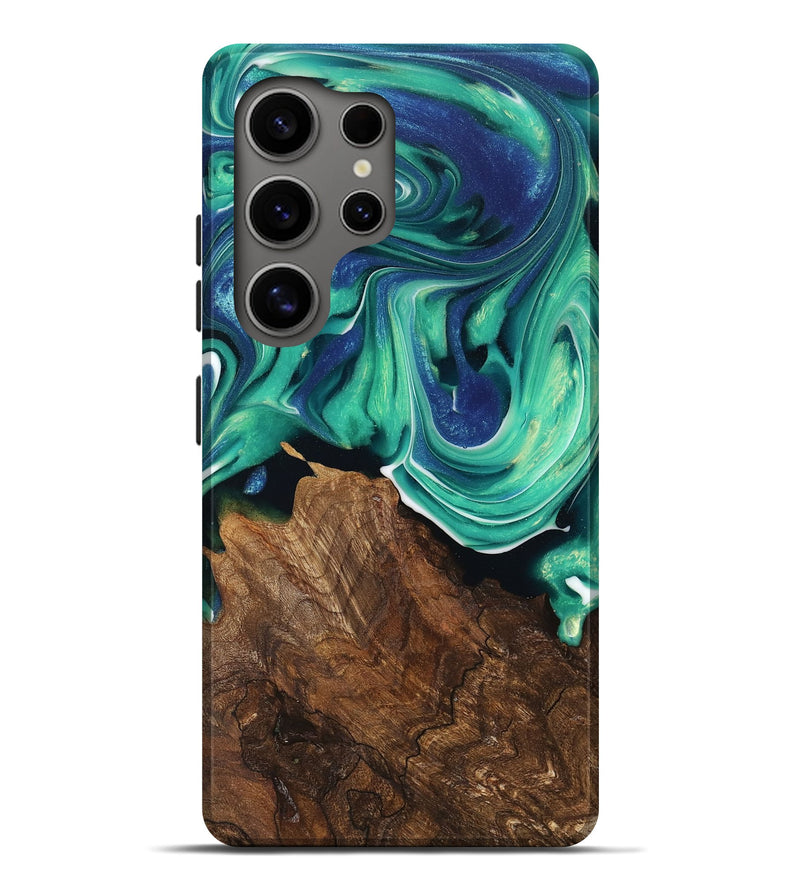 Galaxy S25 Ultra Wood Live Edge Phone Case - Seven (Blue, 747591)