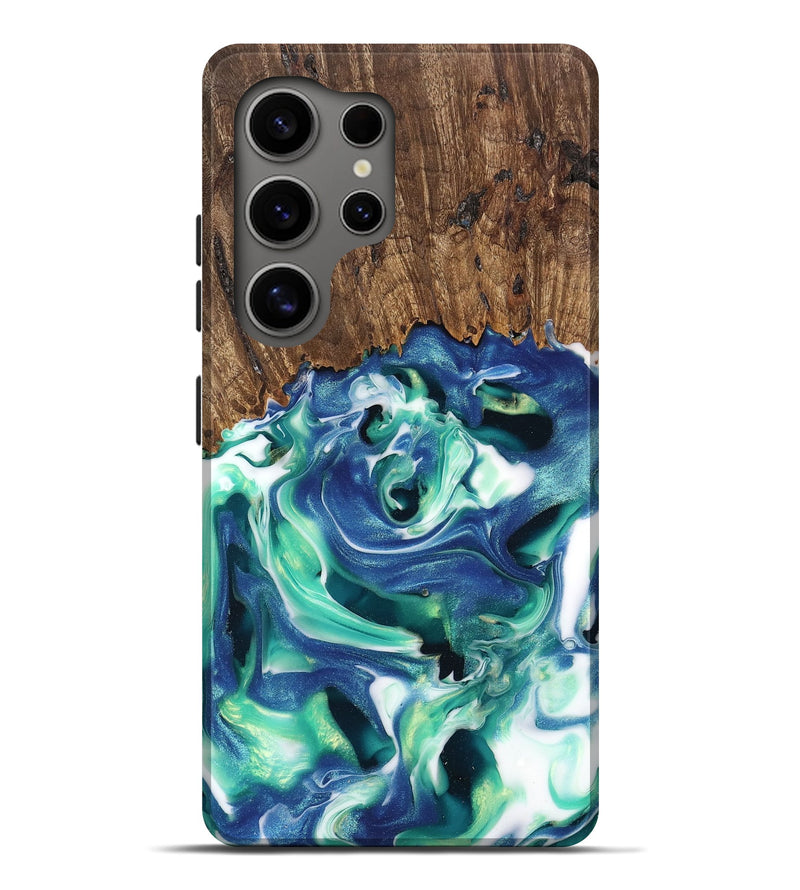 Galaxy S25 Ultra Wood Live Edge Phone Case - Laila (Blue, 747595)