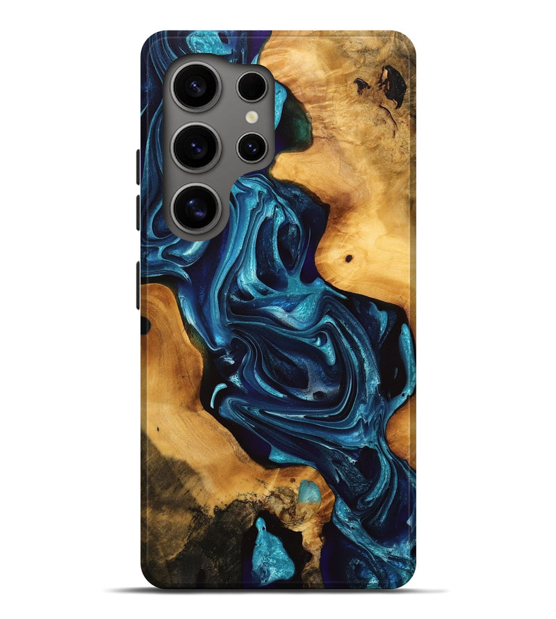 Galaxy S25 Ultra Wood Live Edge Phone Case - Melvyn (Blue, 747815)