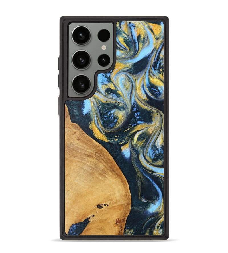 Galaxy S23 Ultra Wood Phone Case - Dereck (Teal & Gold, 747893)