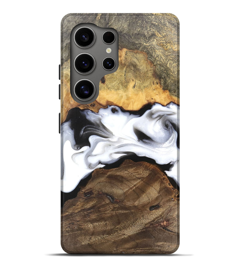 Galaxy S25 Ultra Wood Live Edge Phone Case - Nolan (Black & White, 748108)