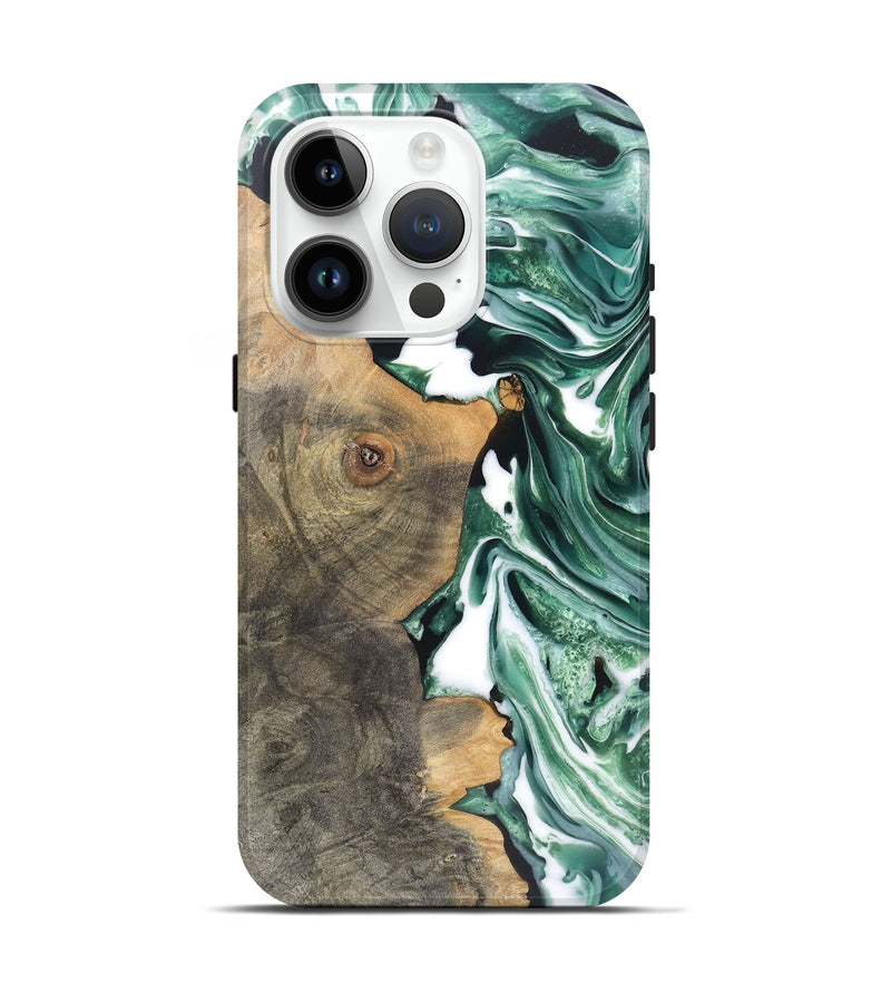 iPhone 15 Pro Wood Live Edge Phone Case - Ofelia (Green, 748110)