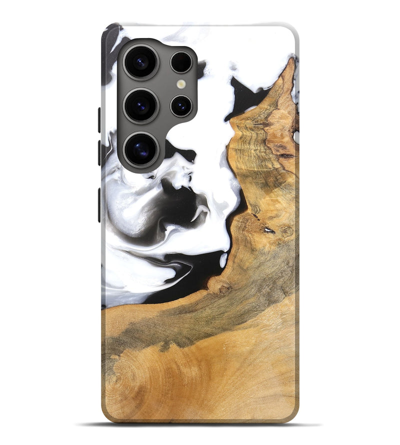 Galaxy S25 Ultra Wood Live Edge Phone Case - Doreen (Black & White, 748112)