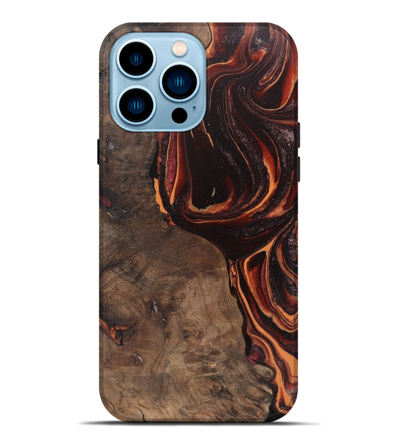 iPhone 14 Pro Max Wood Live Edge Phone Case - Maye (Red, 748122)