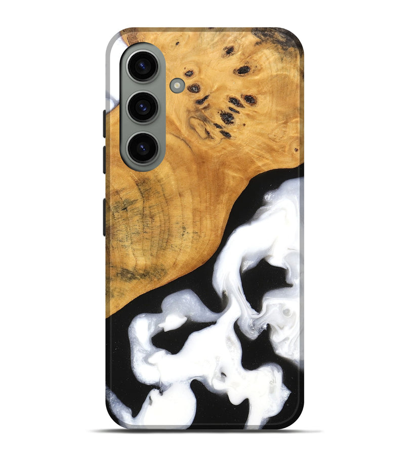 Galaxy S24 Plus Wood Live Edge Phone Case - Leesa (Black & White, 748409)