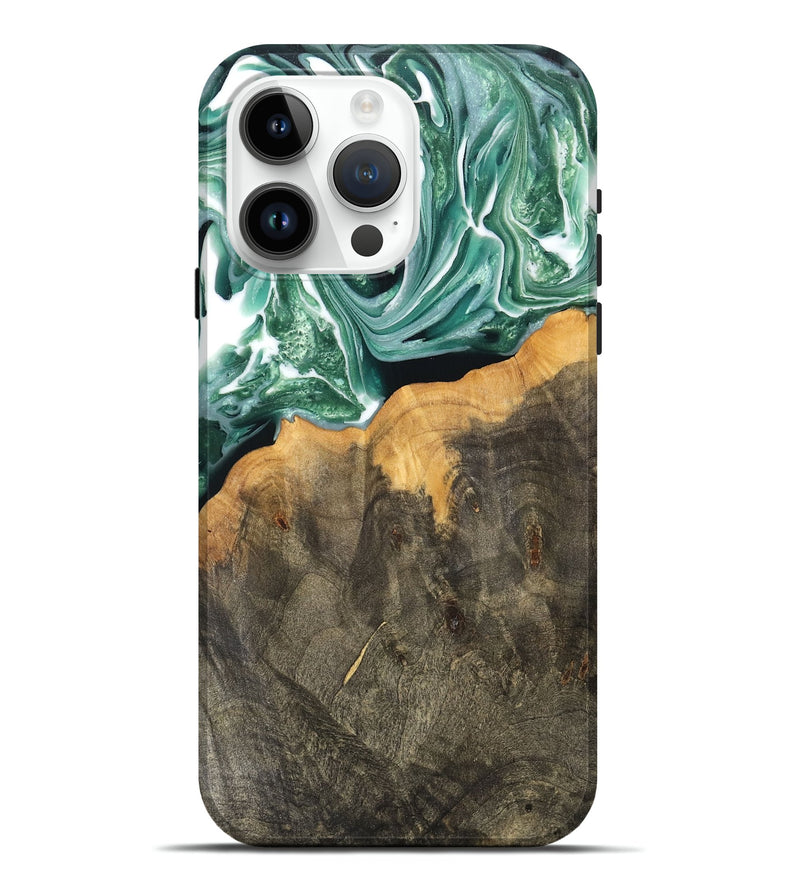 iPhone 15 Pro Max Wood Live Edge Phone Case - Jahmir (Green, 748412)