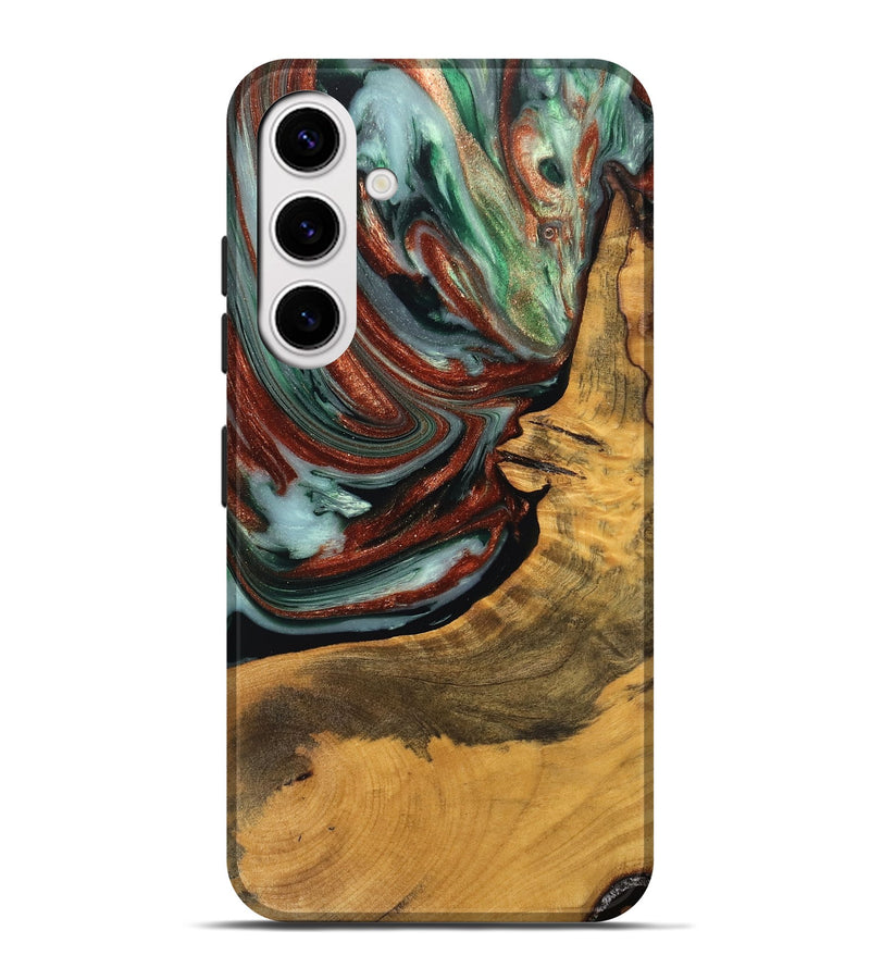 Galaxy S25 Plus Wood Live Edge Phone Case - Alvie (Green, 748414)
