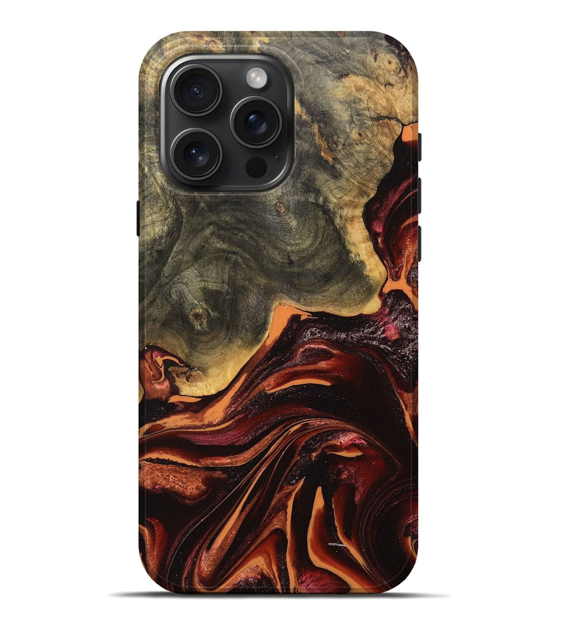 iPhone 16 Pro Max Wood Live Edge Phone Case - Kinsley (Red, 748419)