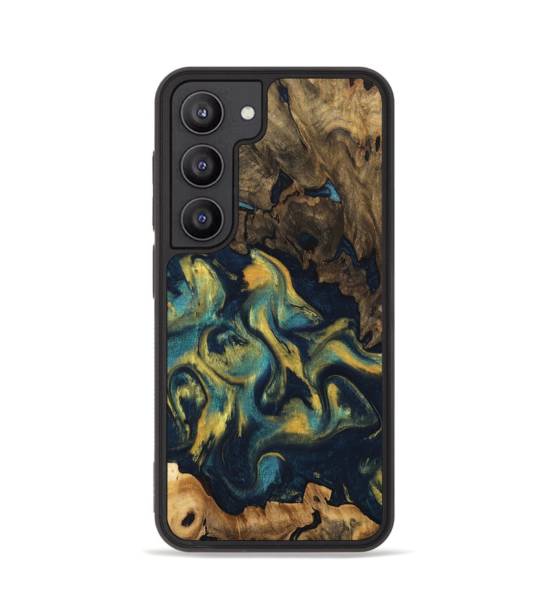 Galaxy S23 Wood Phone Case - Anne (Teal & Gold, 748536)