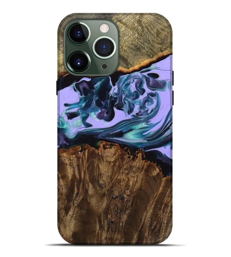 iPhone 13 Pro Max Wood Live Edge Phone Case - Kairi (Purple, 748646)