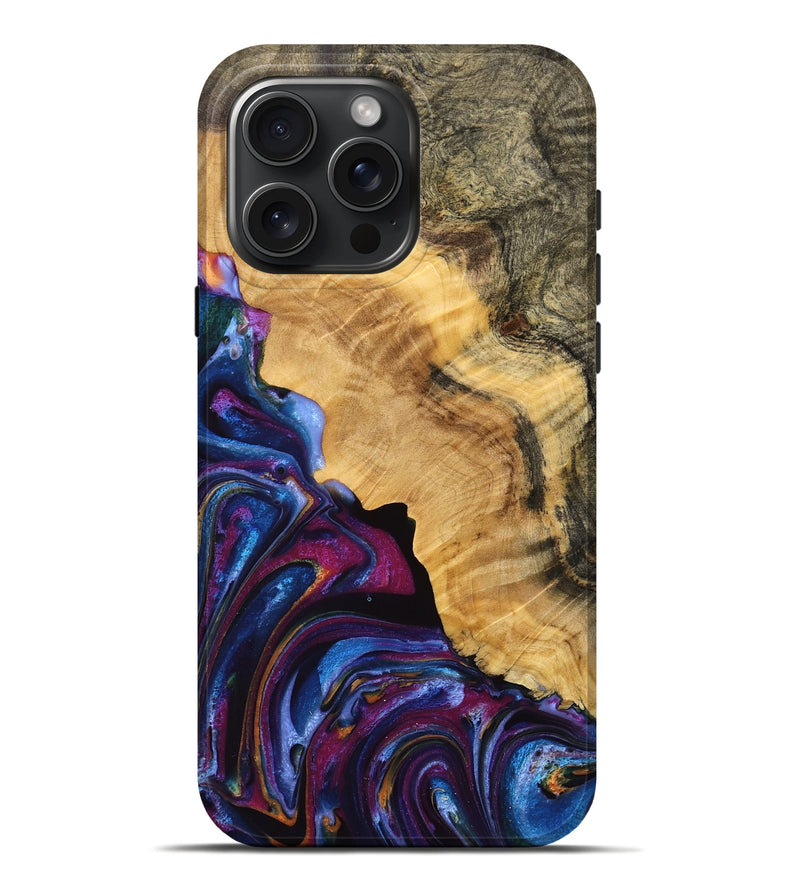 iPhone 16 Pro Max Wood Live Edge Phone Case - Norita (Purple, 748652)