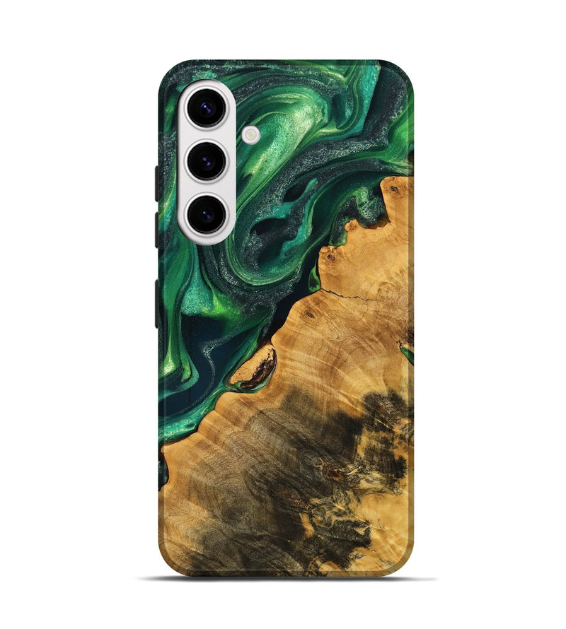 Galaxy S25 Wood Live Edge Phone Case - Daja (Green, 748658)