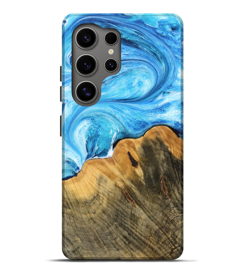 Galaxy S25 Ultra Wood Live Edge Phone Case - Chelsie (Blue, 748661)