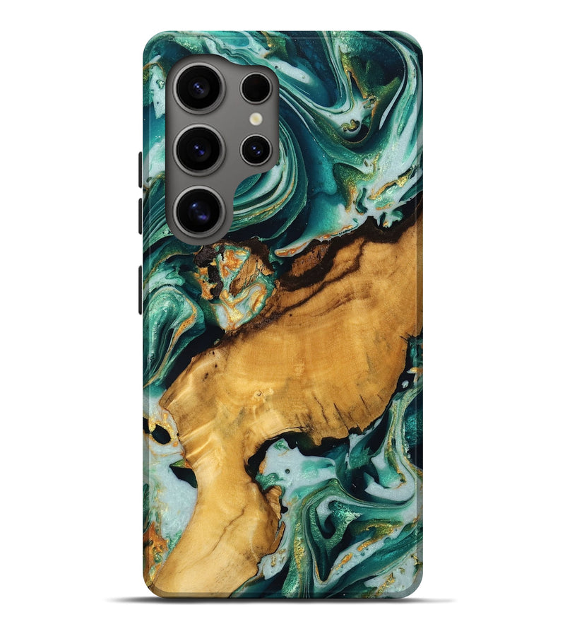 Galaxy S25 Ultra Wood Live Edge Phone Case - Tobias (Green, 748669)