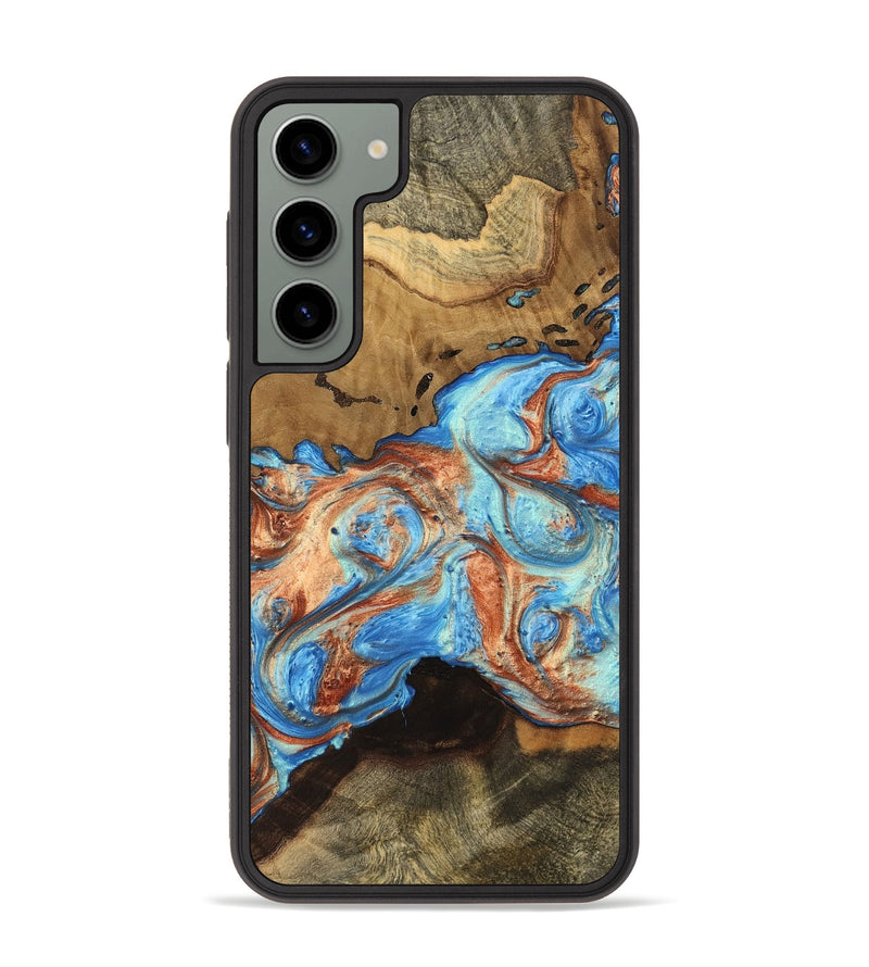 Galaxy S23 Plus Wood Phone Case - Melodie (Teal & Gold, 748697)