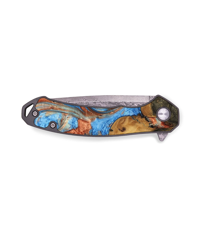 EDC Wood Pocket Knife - Deanne (Teal & Gold, 748735)