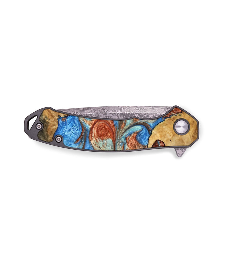 EDC Wood Pocket Knife - Naya (Teal & Gold, 748777)