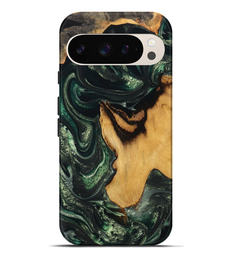 Pixel 9 Pro XL Wood Live Edge Phone Case - Sheryl (Green, 748924)