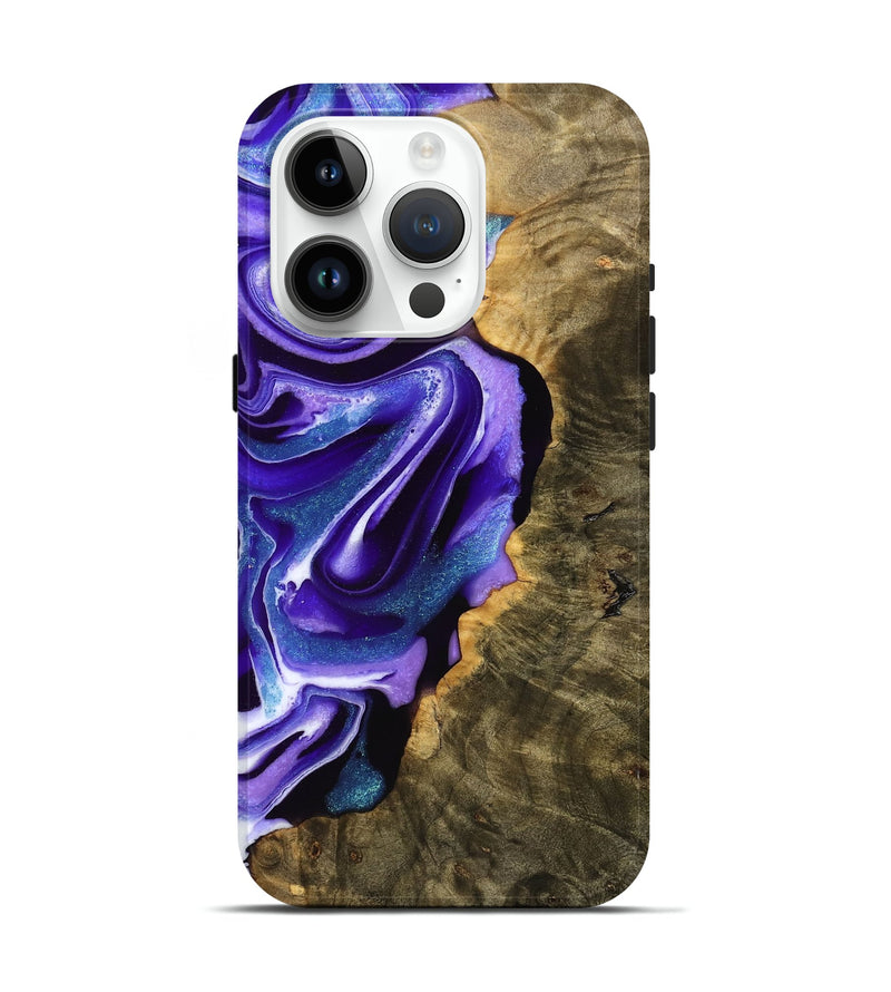 iPhone 15 Pro Wood Live Edge Phone Case - Addison (Purple, 748930)