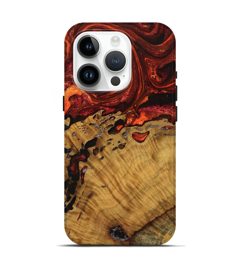 iPhone 15 Pro Wood Live Edge Phone Case - Noa (Red, 748945)