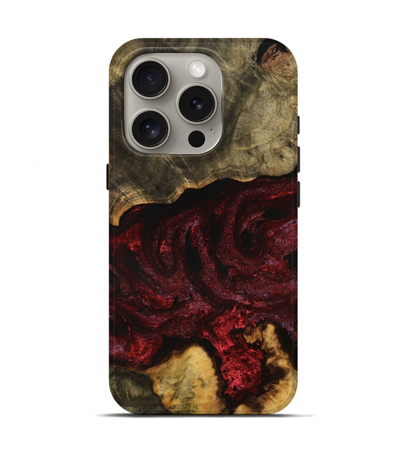 iPhone 16 Pro Wood Live Edge Phone Case - Fallon (Red, 748946)