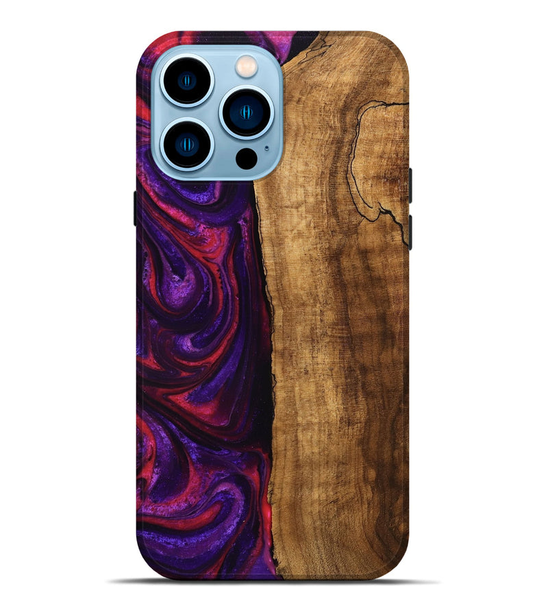 iPhone 14 Pro Max Wood Live Edge Phone Case - Elroy (Purple, 748948)